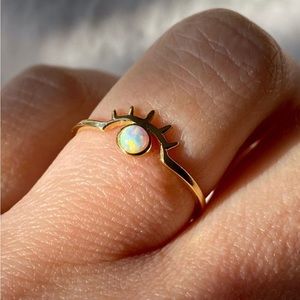Silver/Opal Evil Eye Ring